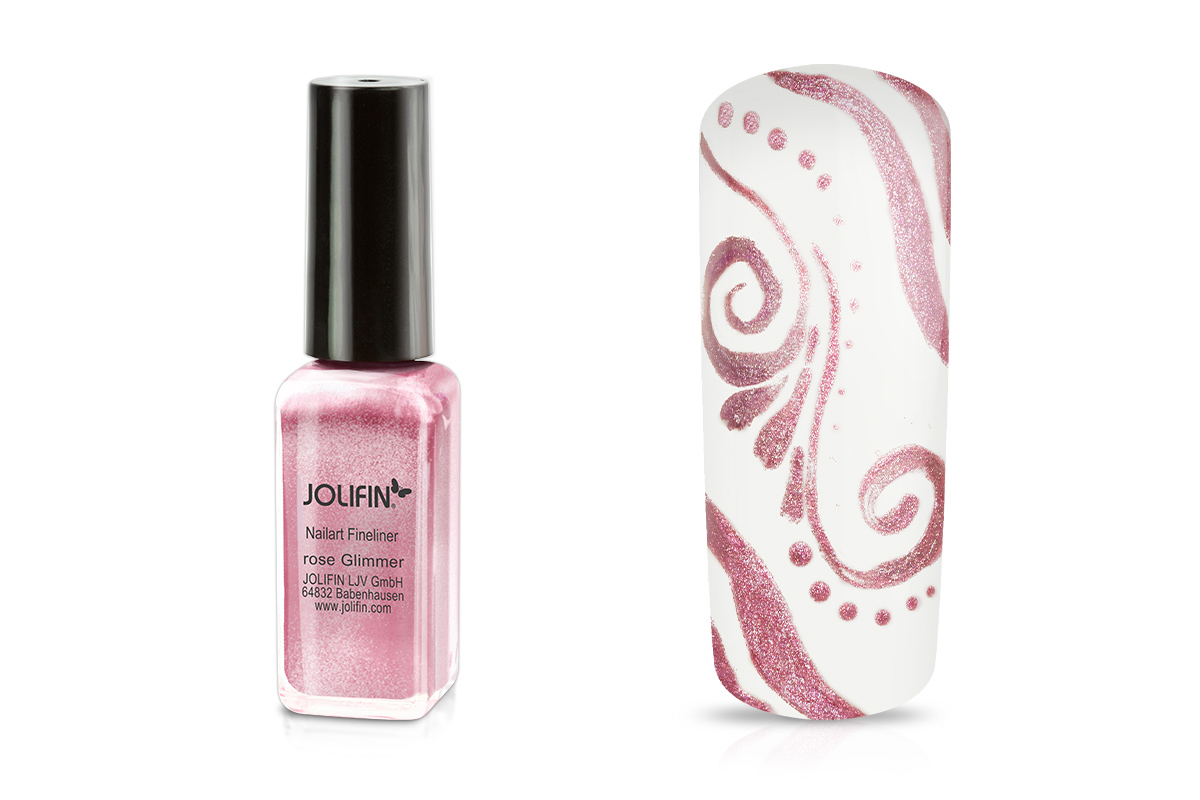 Jolifin Nail Art Fineliner rose Glimmer 10ml