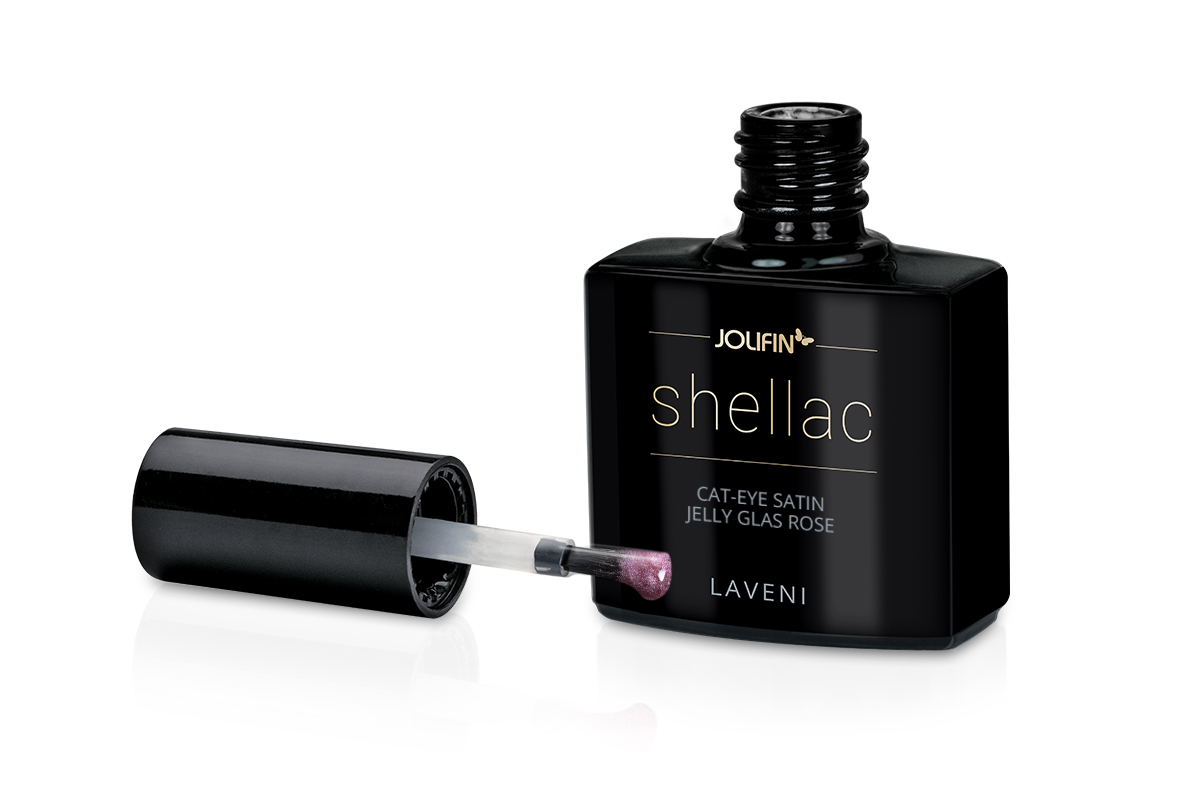 Jolifin LAVENI Shellac - Cat-Eye Satin Jelly Glas rose 10ml
