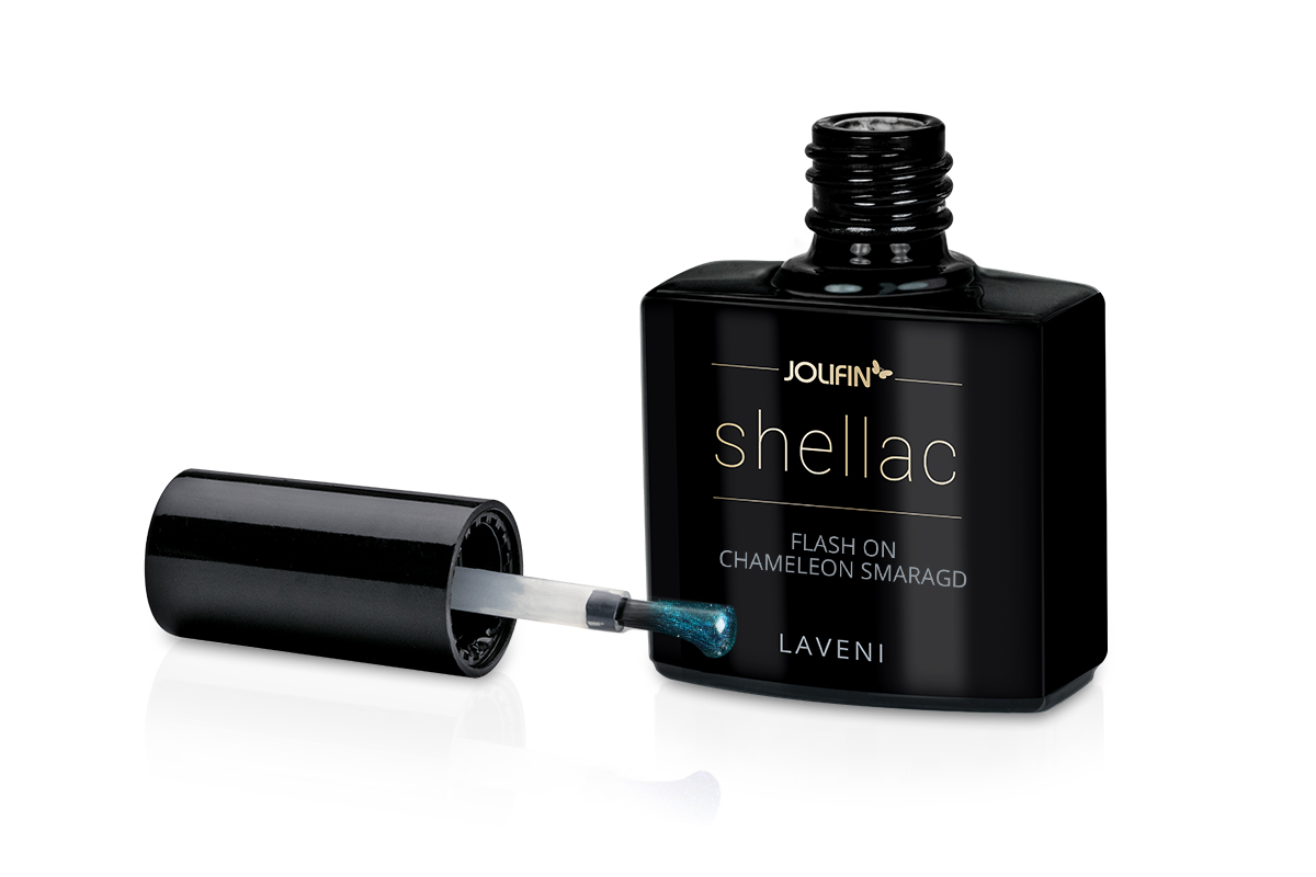 Jolifin LAVENI Shellac - FlashOn chameleon smaragd 10ml