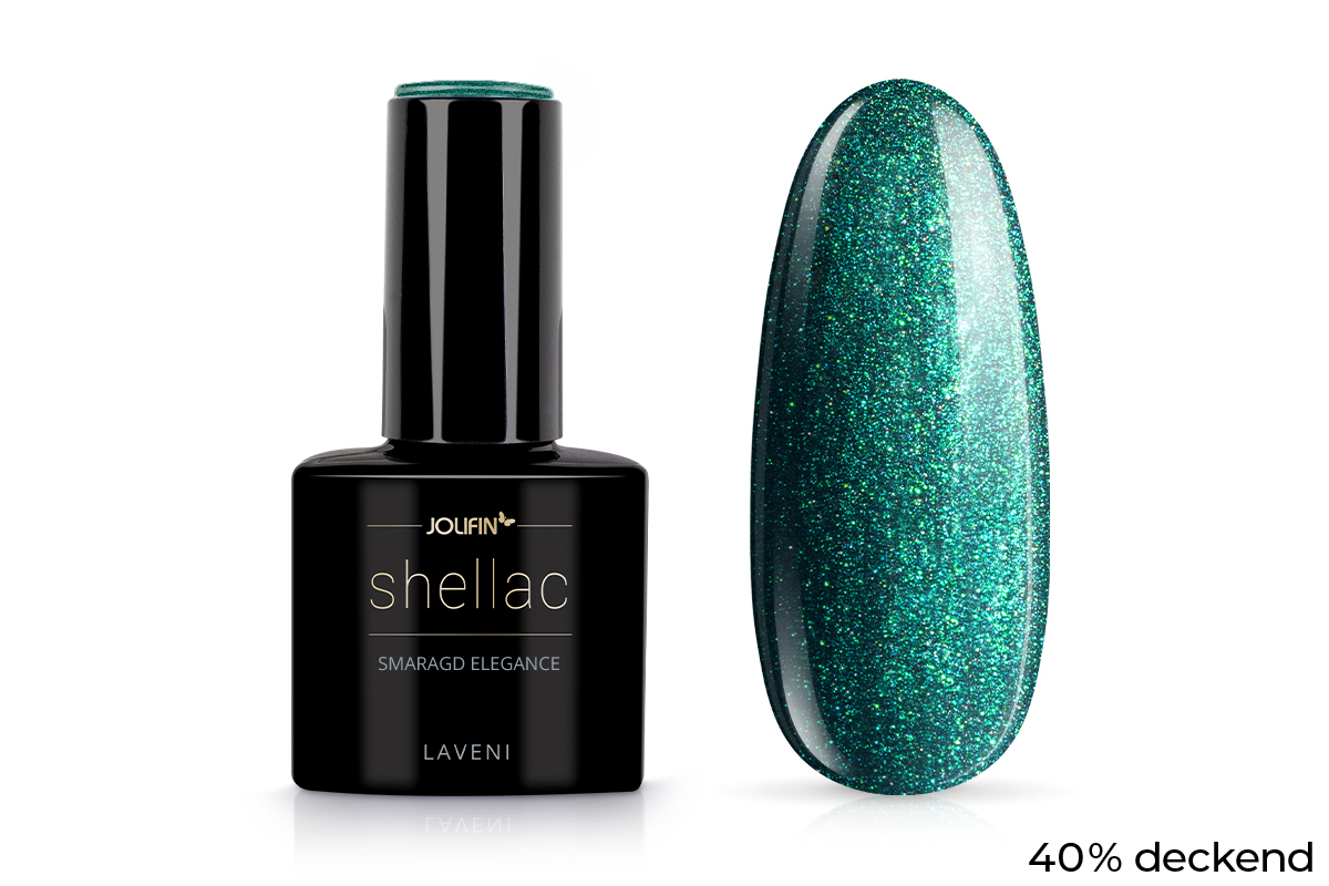 Jolifin LAVENI Shellac - smaragd elegance 10ml