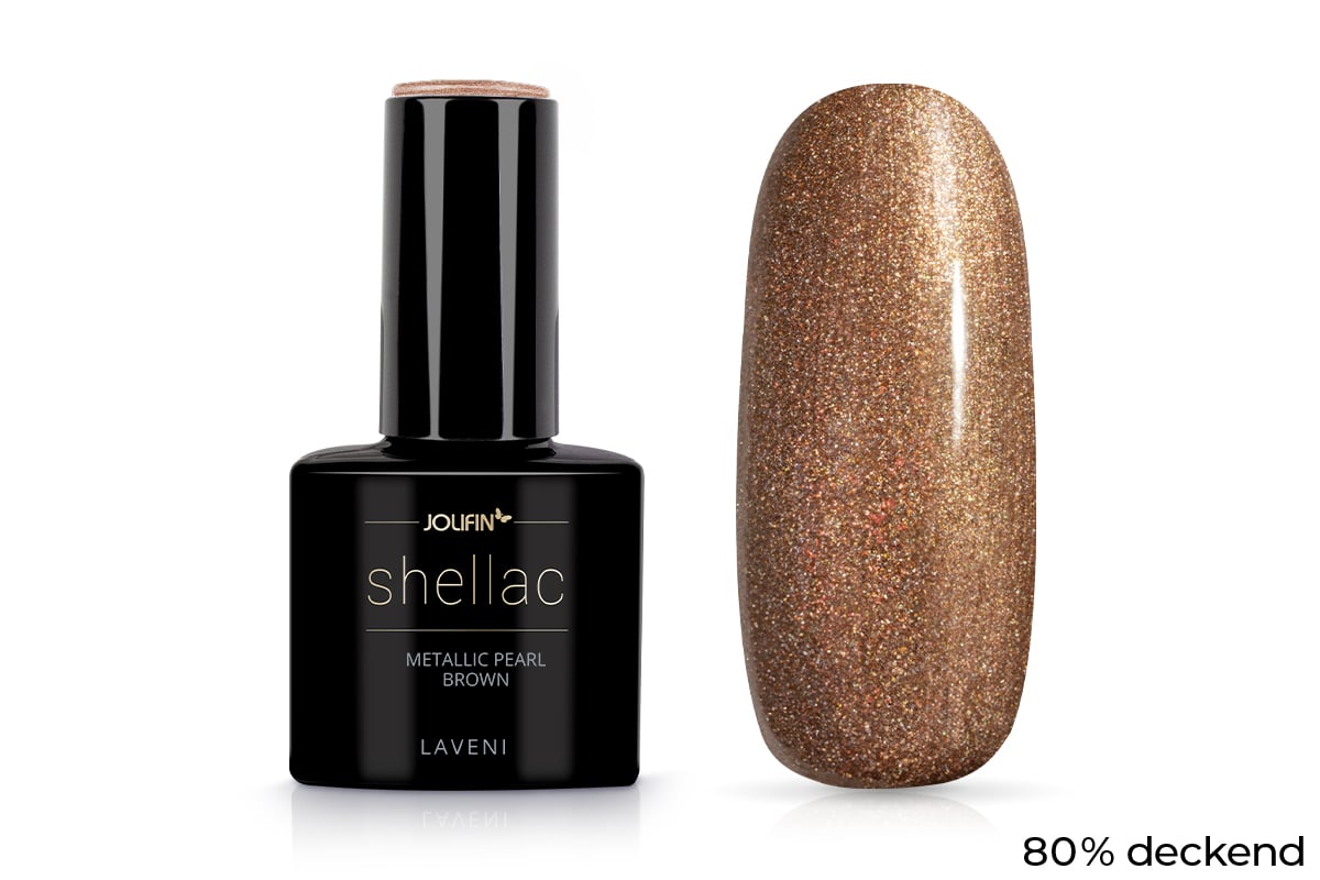 Jolifin LAVENI Shellac - metallic pearl brown 10ml