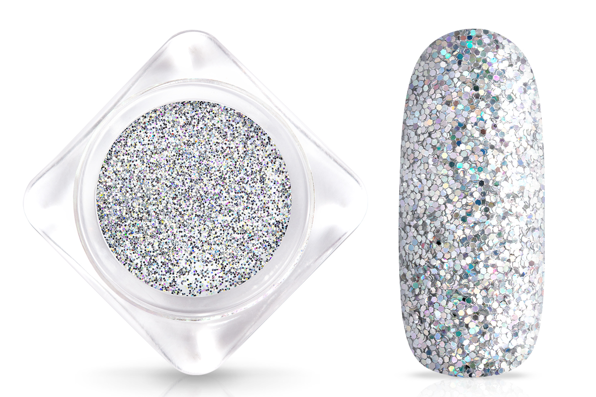 Jolifin Glitterpowder - hologram silver