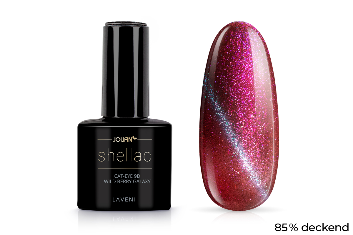 Jolifin LAVENI Shellac - Cat-Eye 9D wild berry galaxy 10ml