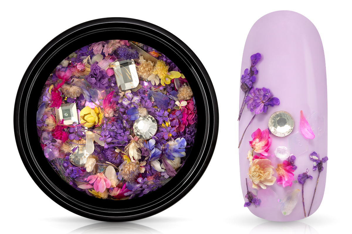Jolifin Dried Flowers Nail Art Mix - purple