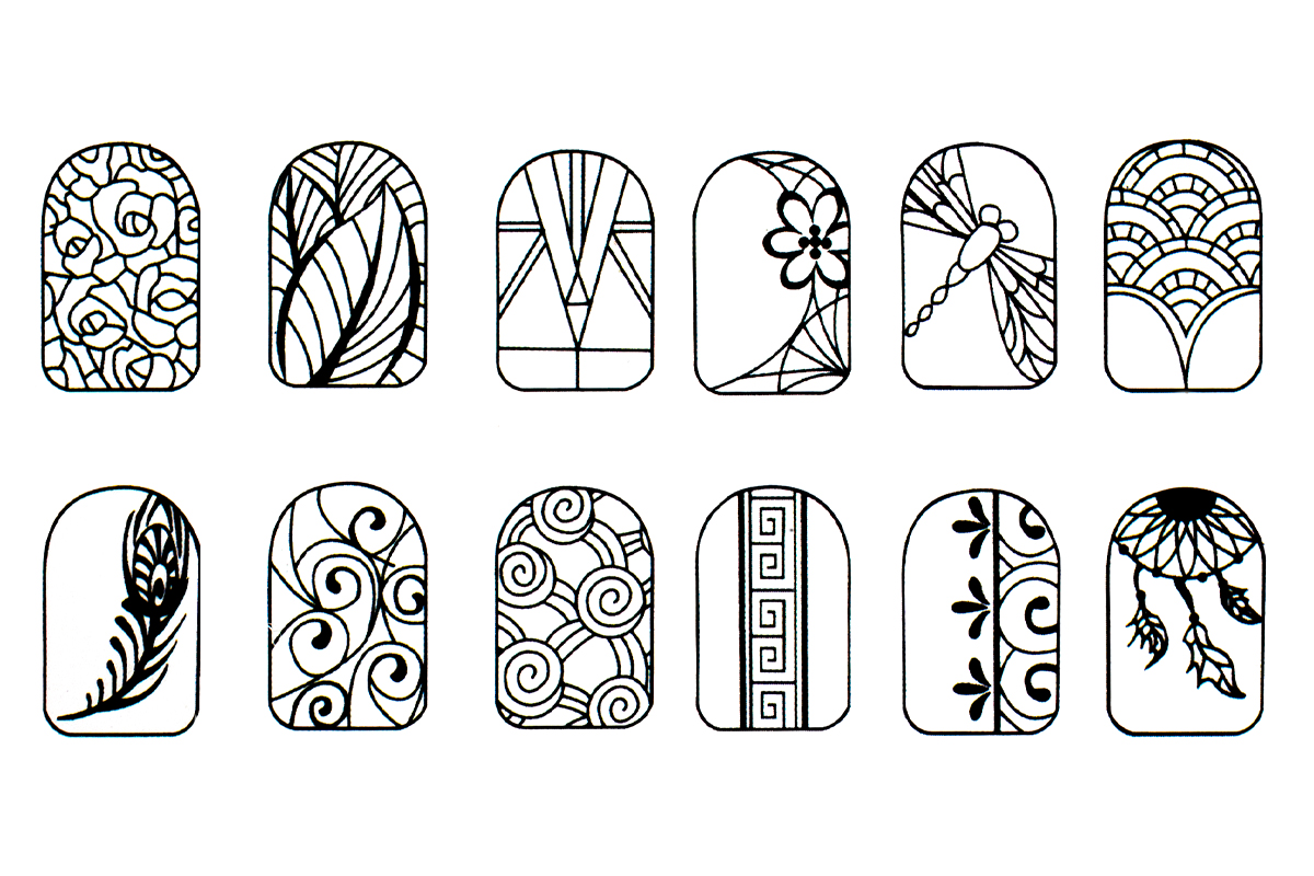 Jolifin LAVENI Nail Art Training Card No. 12