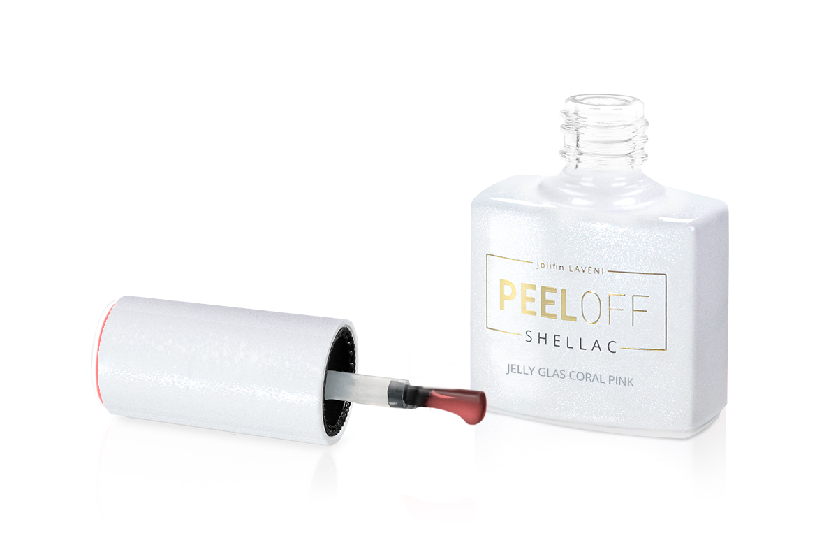 Jolifin LAVENI Shellac PeelOff - Jelly Glas coral pink 10ml
