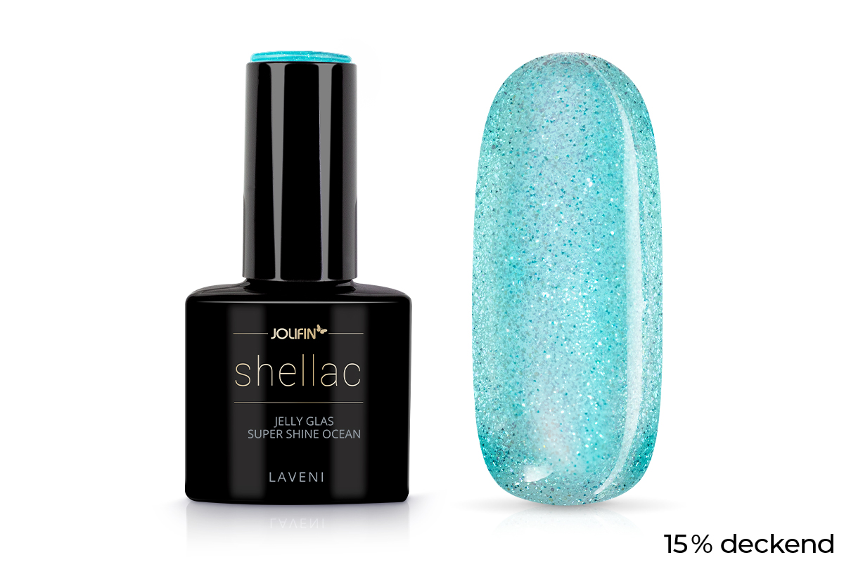 Jolifin LAVENI Shellac - Jelly Glas super shine ocean 10ml