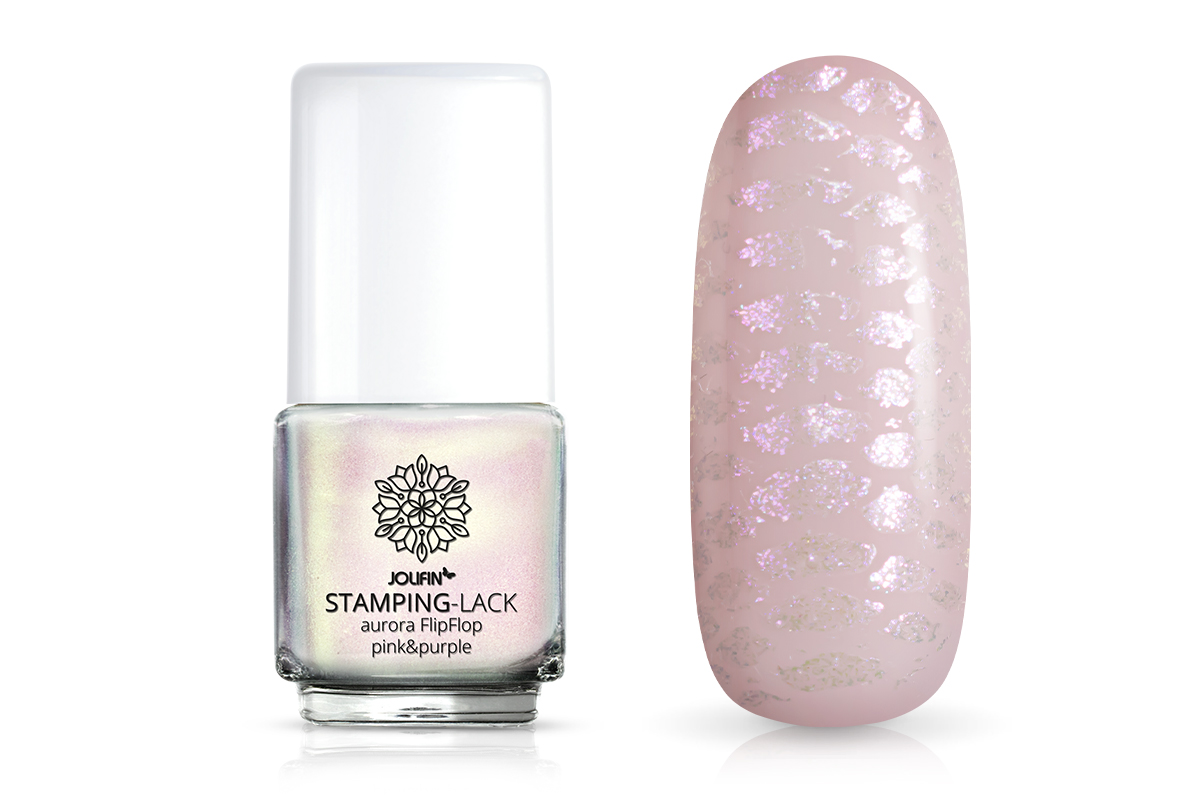 Jolifin Stamping Lacquer - aurora FlipFlop pink & purple 12ml