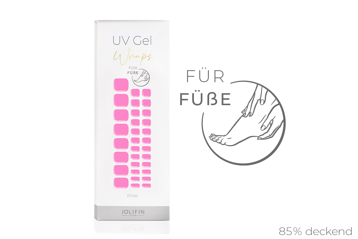 Jolifin LAVENI UV gel wraps for feet - pink