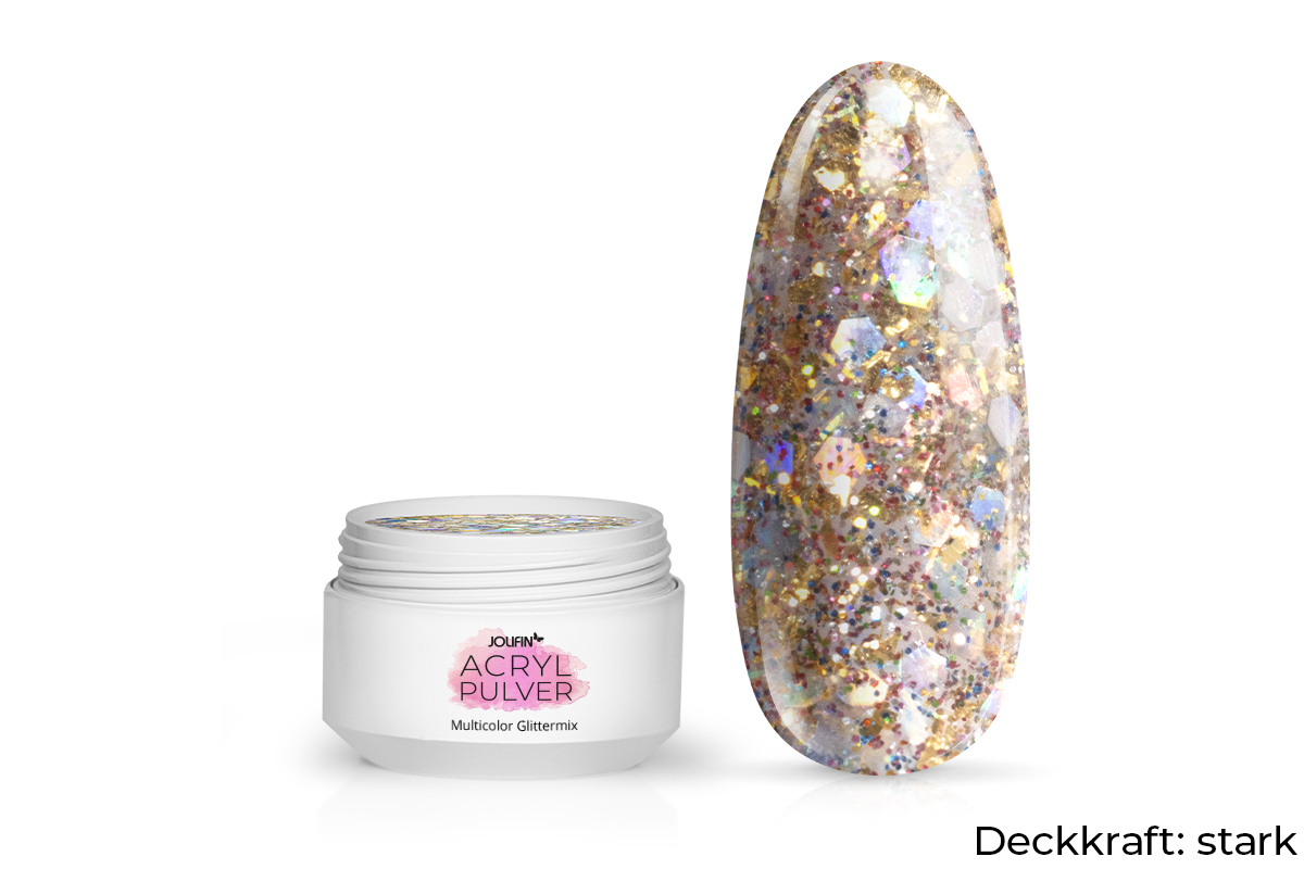 Jolifin Acryl Farbpulver - Multicolor Glittermix 5g