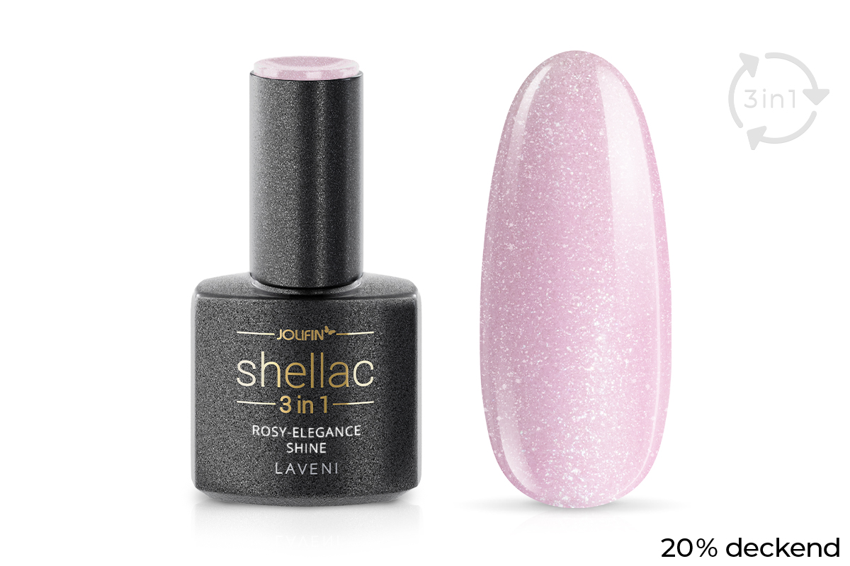 Jolifin LAVENI 3in1 Shellac - rosy-elegance shine 10ml