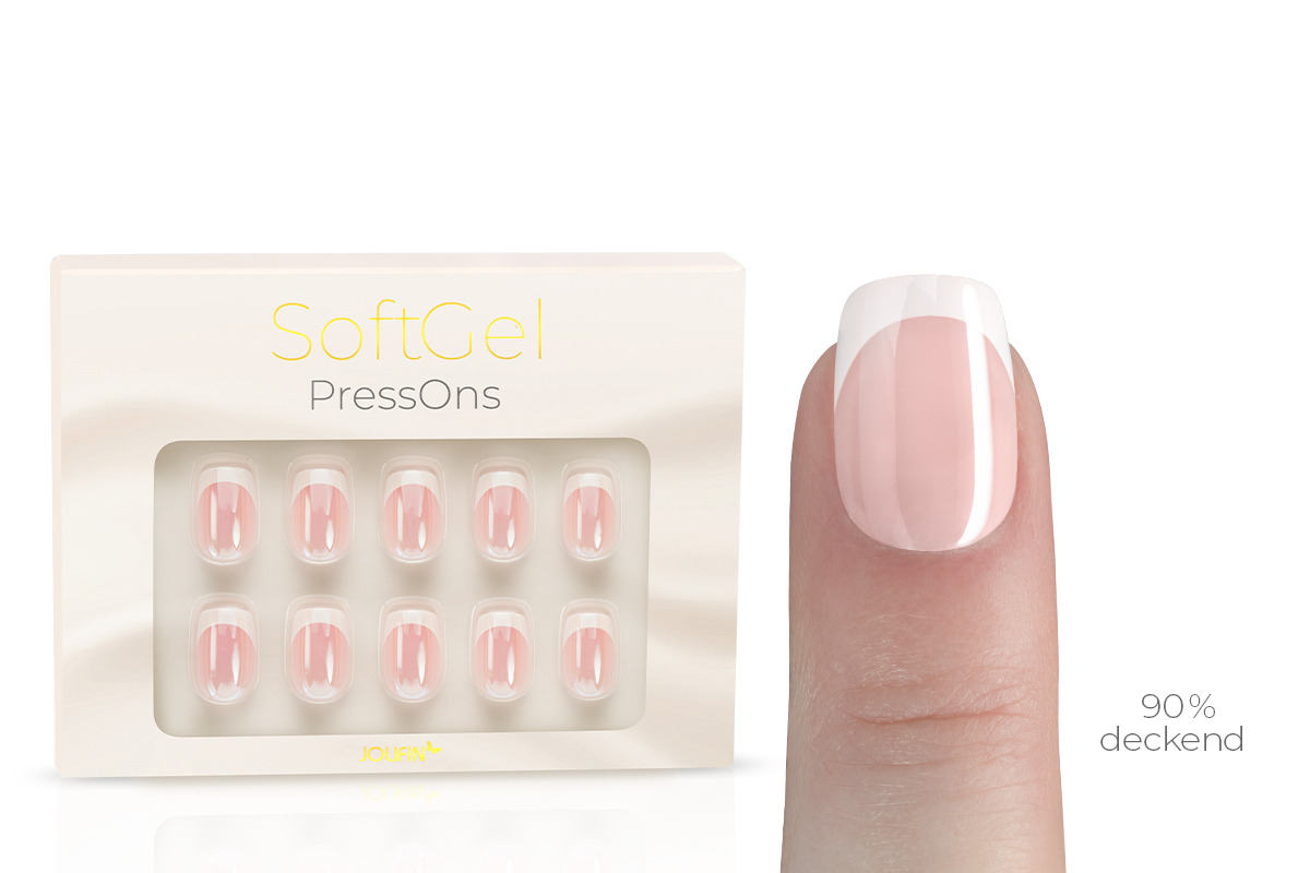 Jolifin SoftGel PressOns - short square - French-white pearl