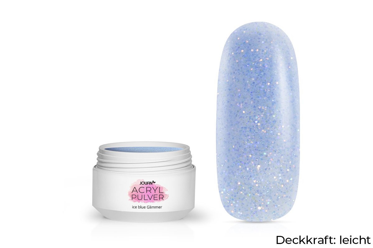 Jolifin Acryl Farbpulver - ice blue Glimmer 5g