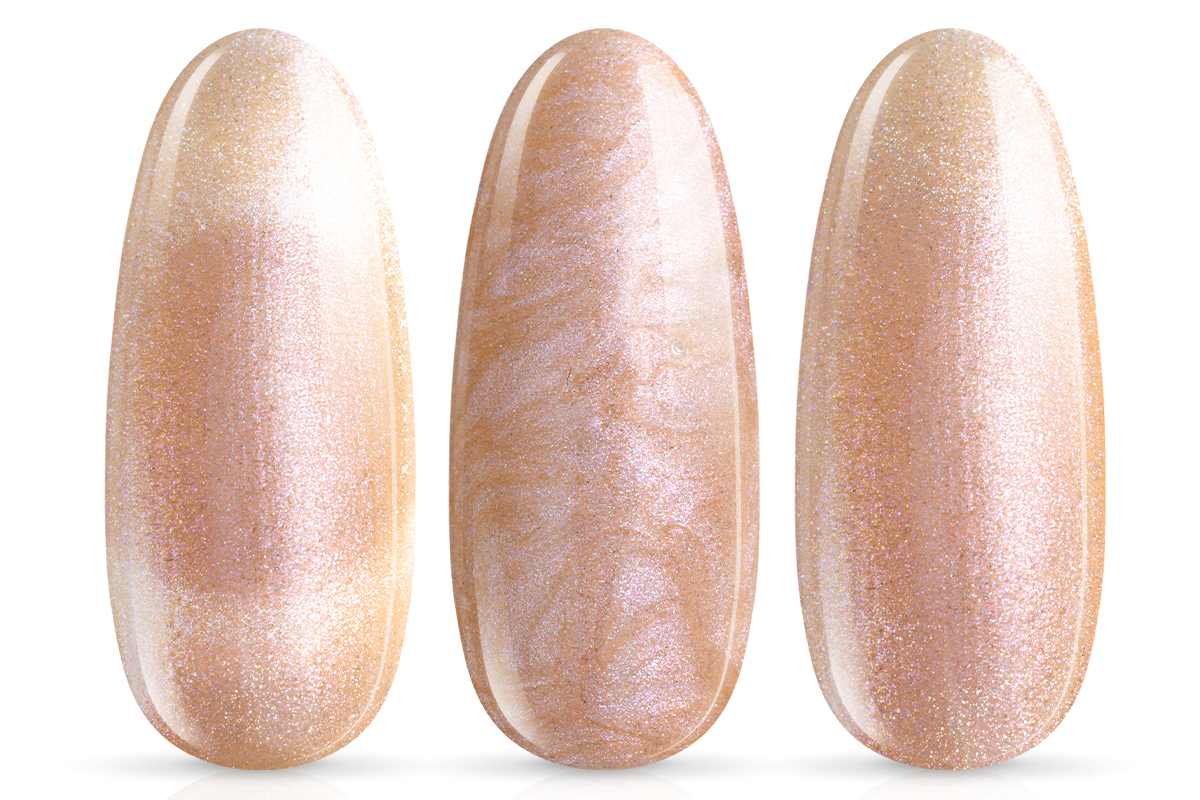 Jolifin LAVENI Shellac - Cat-Eye pearl apricot 10ml