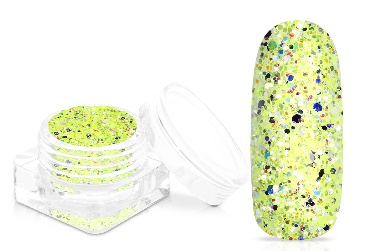 Jolifin Glitterpuder Silvermix - lemon cake
