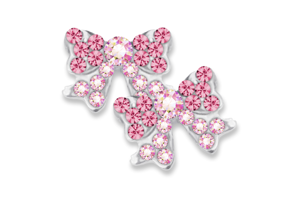 Jolifin Overlay Glitter Bow iridescent pink