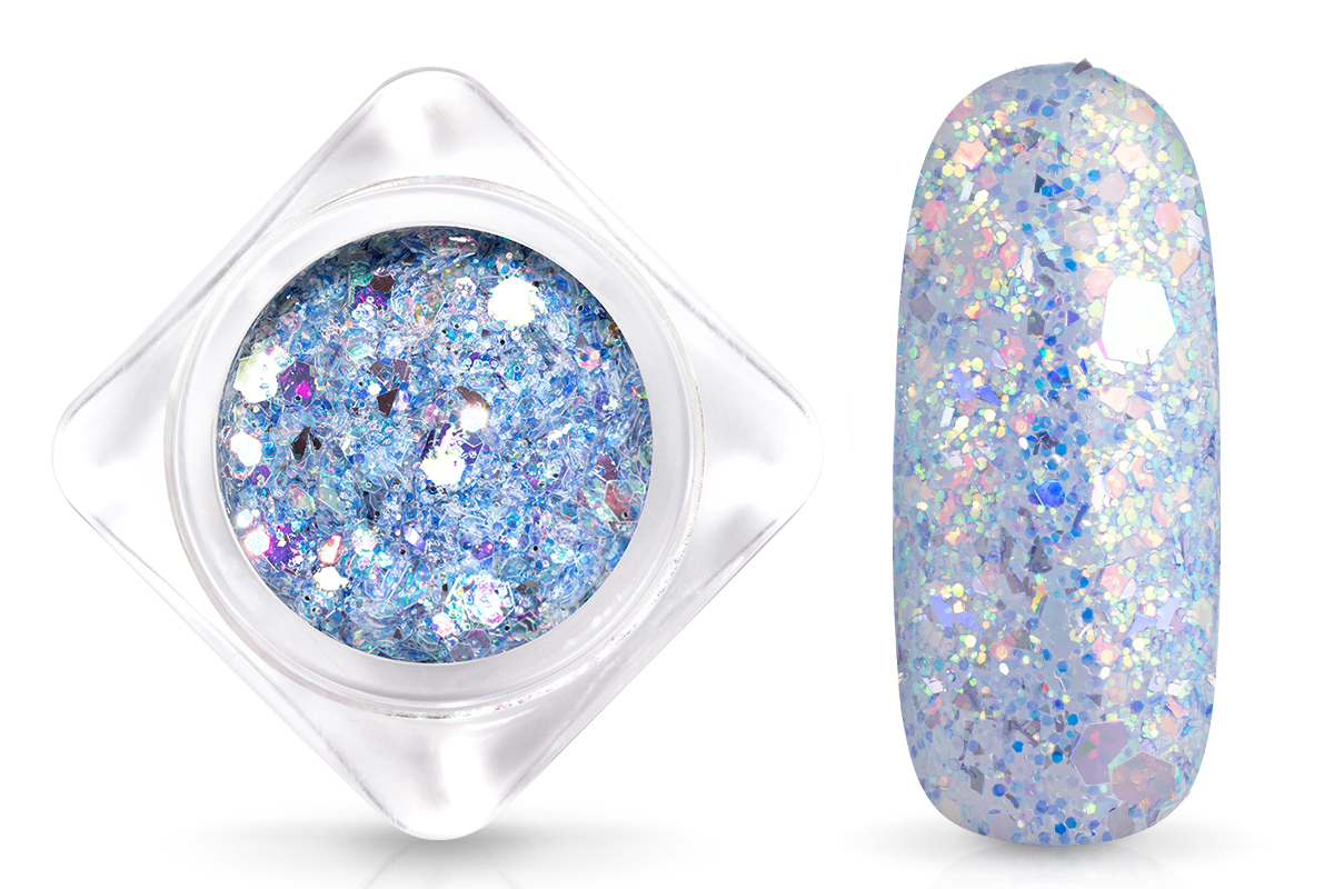 Jolifin Hexagon Glittermix - hologram blueberry