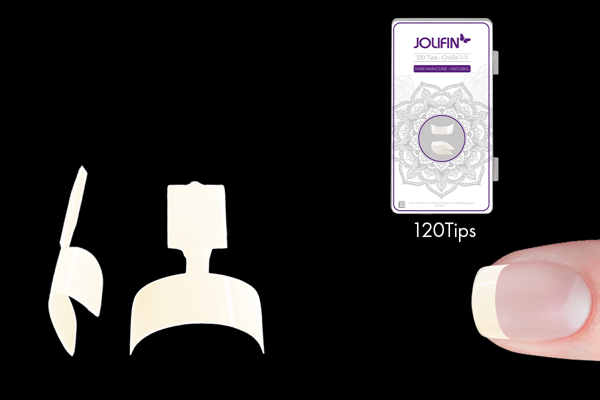 Jolifin 120 tip box mini manicure - natural