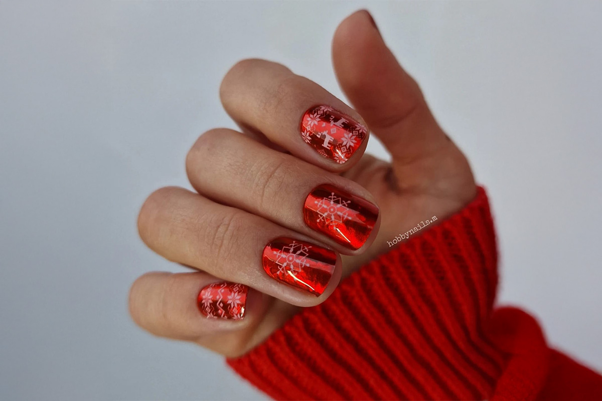 Jolifin LAVENI UV Gel Wraps - christmas red