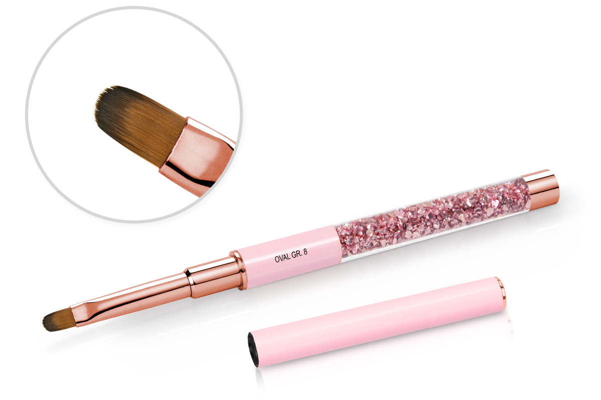 Jolifin Gemstone Gel Brush Rosé - oval size 8