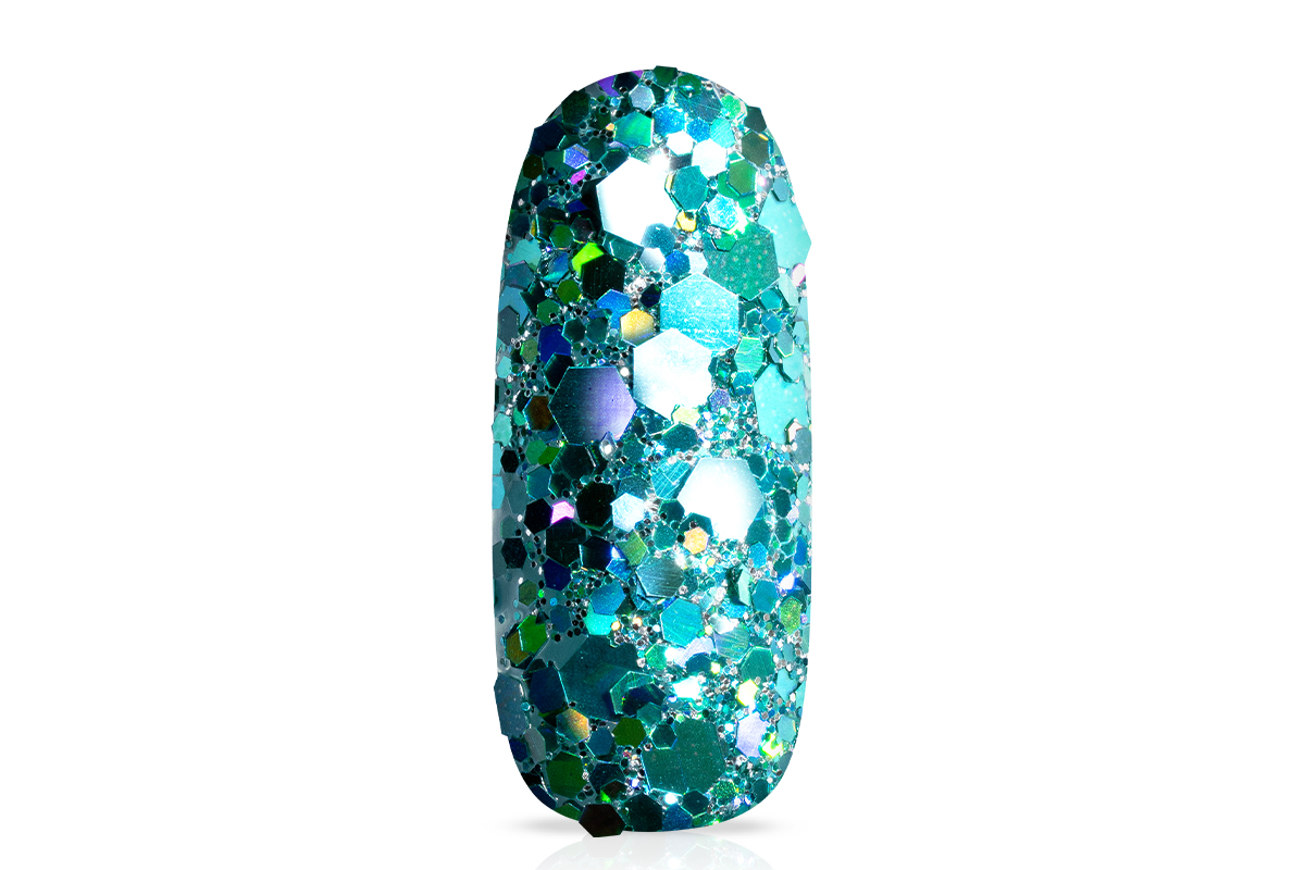 Jolifin Hexagon Glittermix - hologram turquoise