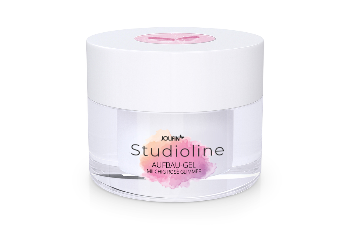 Jolifin Studioline - Aufbau-Gel milchig rosé Glimmer 30ml