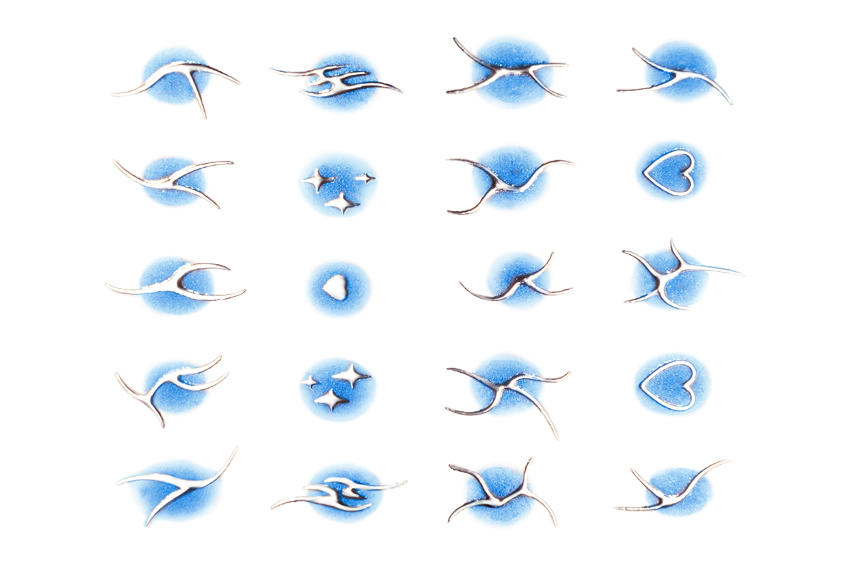 Jolifin LAVENI XL Sticker - silver aura blue