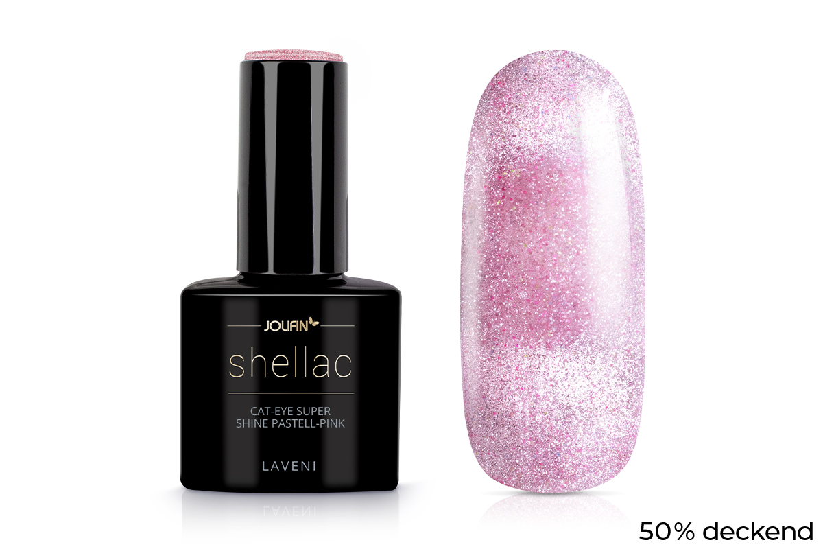 Jolifin LAVENI Shellac - Cat-Eye super shine pastel pink 10ml