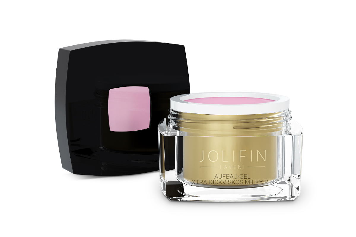 Jolifin LAVENI - Aufbau-Gel extra dickviskos milky pink 15ml