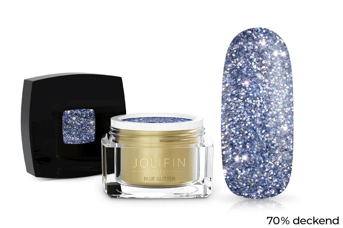 Jolifin LAVENI Colour Gel - blue Glitter 5ml