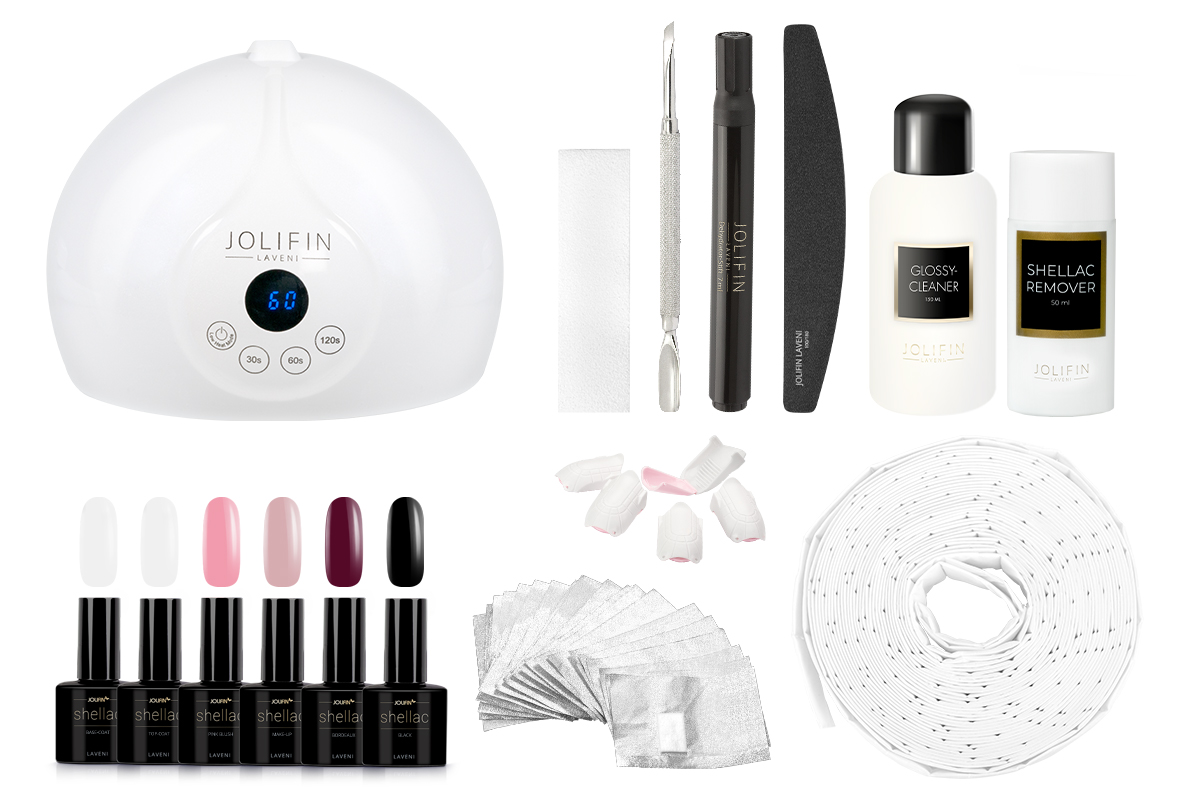 Jolifin LAVENI Shellac Starter-Set - M - Luna Gerät