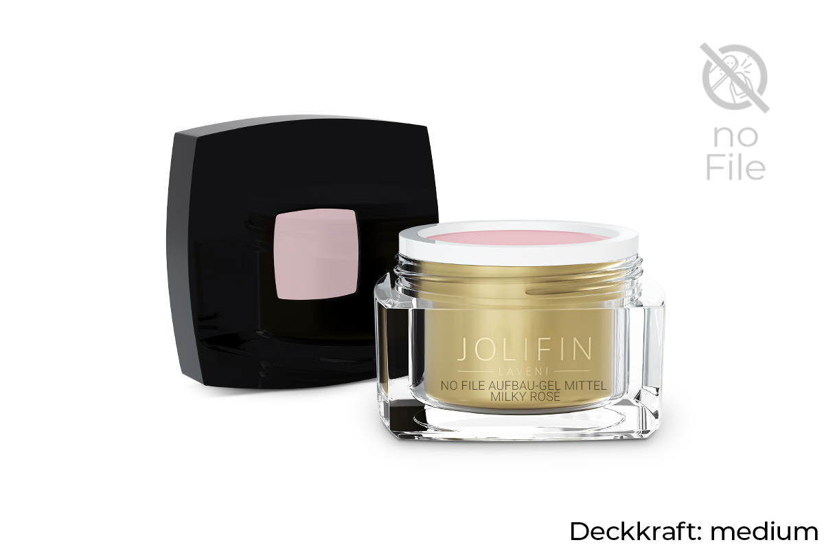 Jolifin LAVENI - No File build-up gel medium milky rosé 5ml