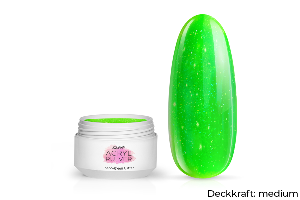 Jolifin Acryl Farbpulver - neon-green Glitter 5g
