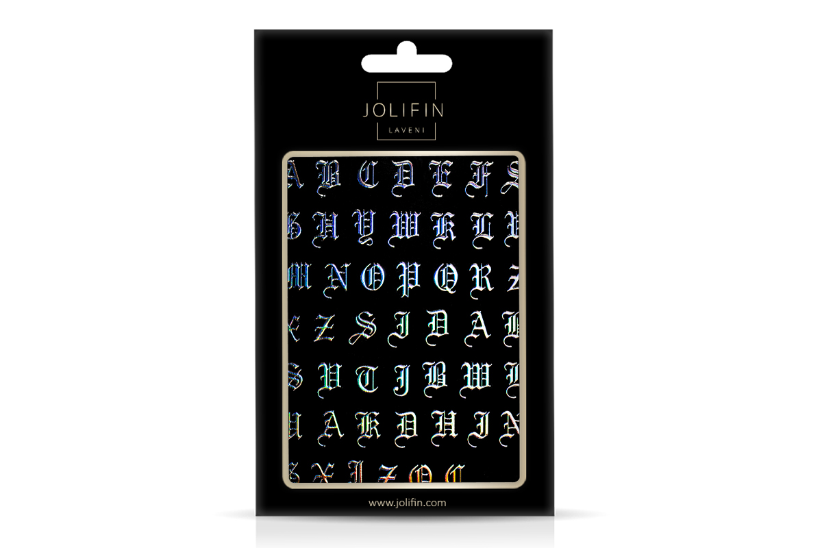 Jolifin LAVENI XL Sticker - ABC silver hologramm 1