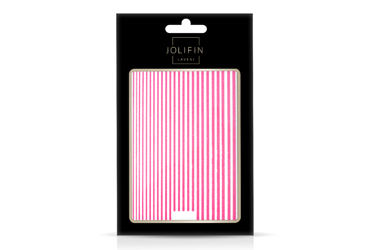 Jolifin LAVENI XL Sticker - Glitter Stripes neon-pink