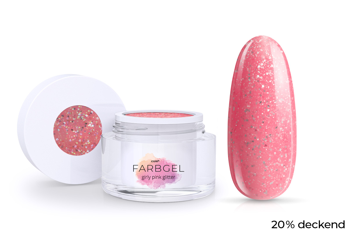 Jolifin Farbgel girly pink Glitter 5ml