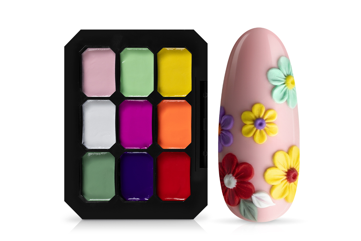 Jolifin Structure Oil Painting- & Ombre-Gel Palette - Flower Drops 20ml