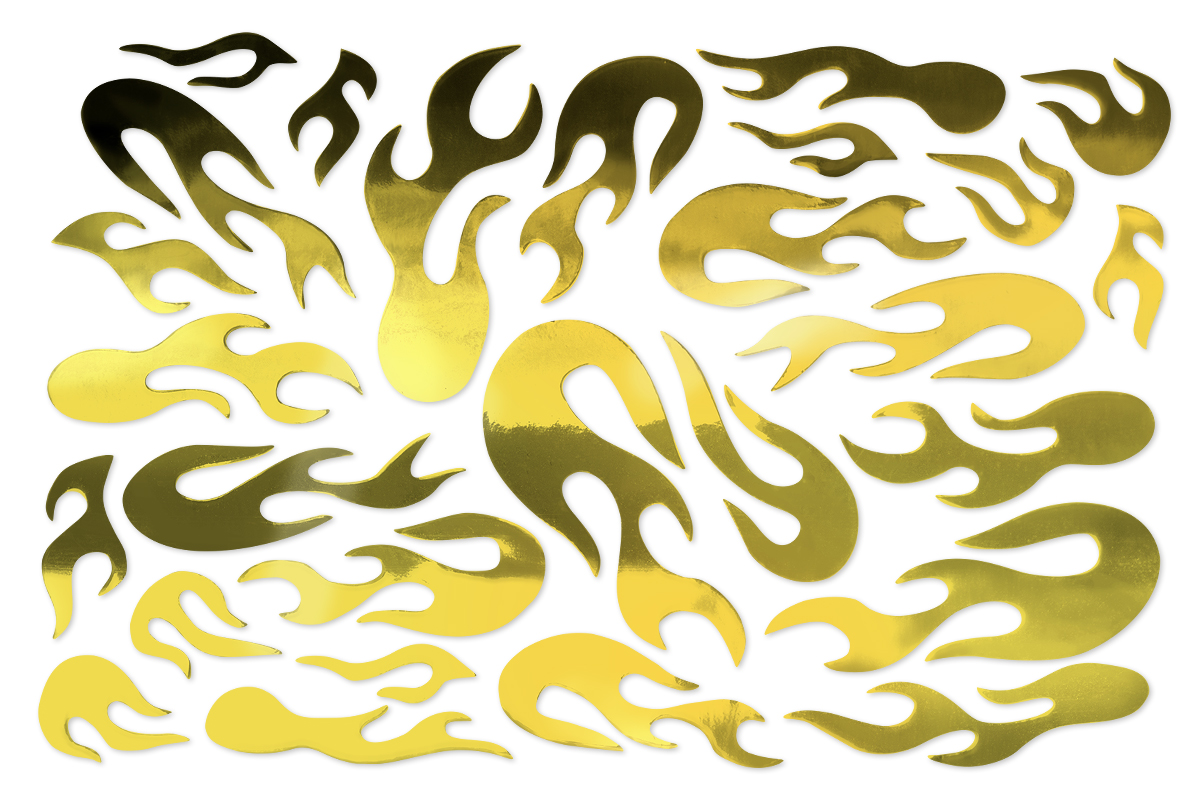 Jolifin Hologram Sticker - Flame gold chrome