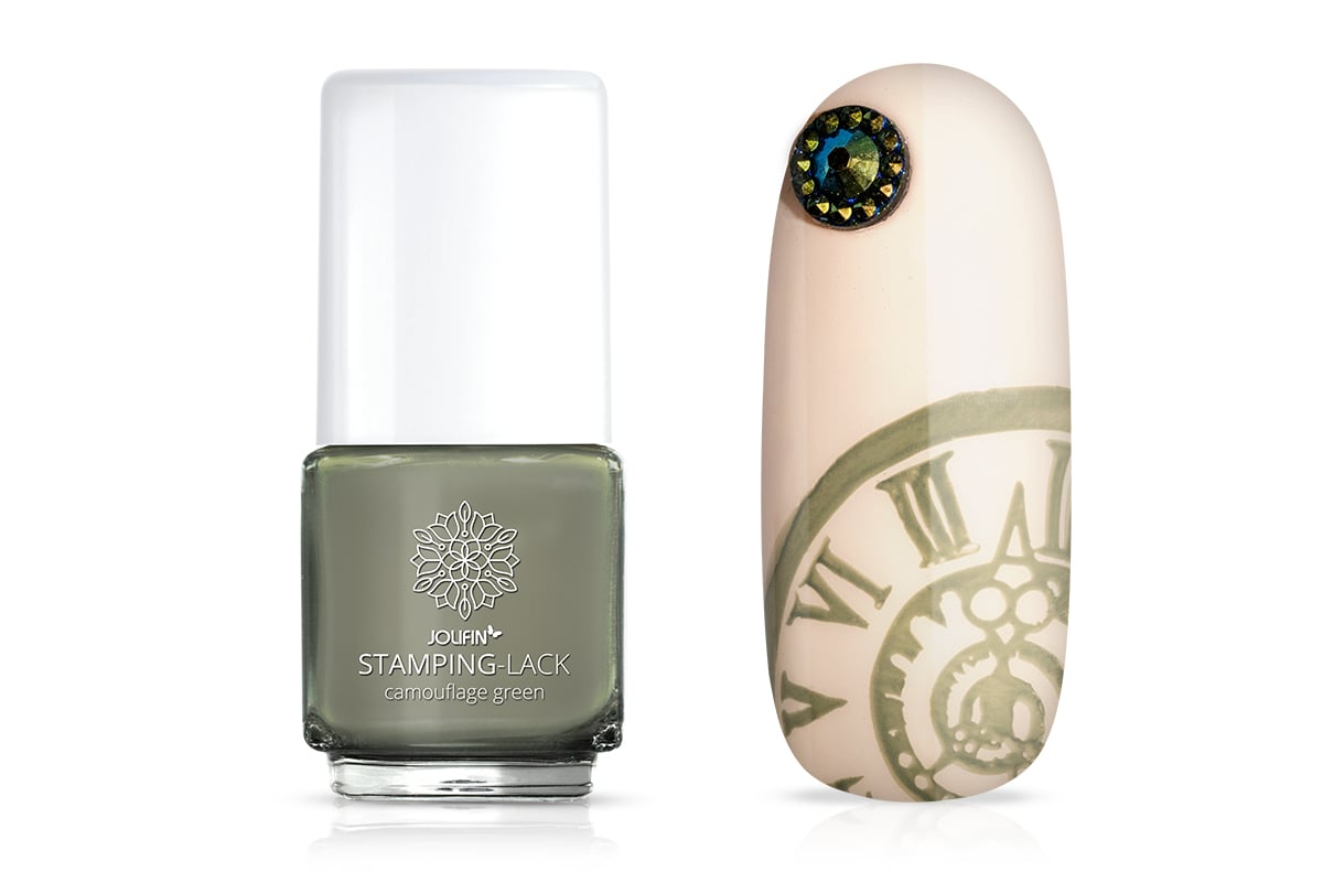 Jolifin Stamping polish - camouflage green 12ml 