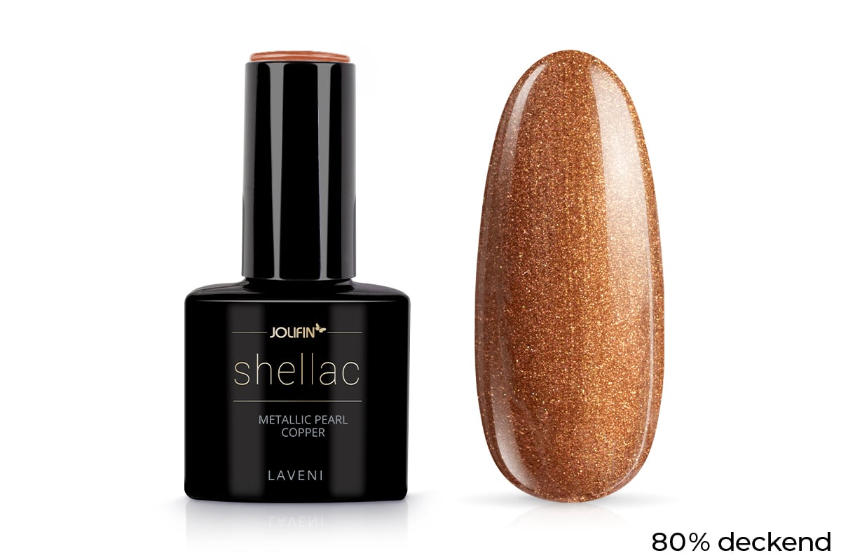 Jolifin LAVENI Shellac - metallic pearl copper 10ml