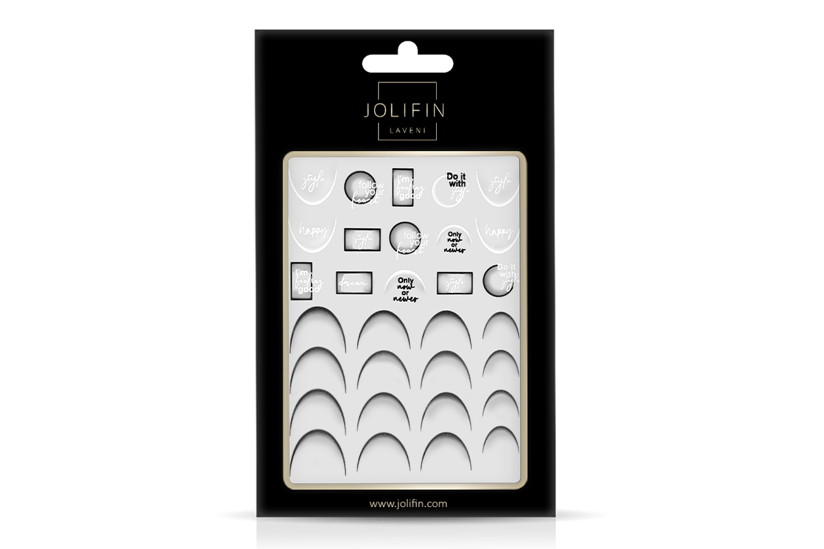 Jolifin LAVENI XL Sticker - Ombre French round black