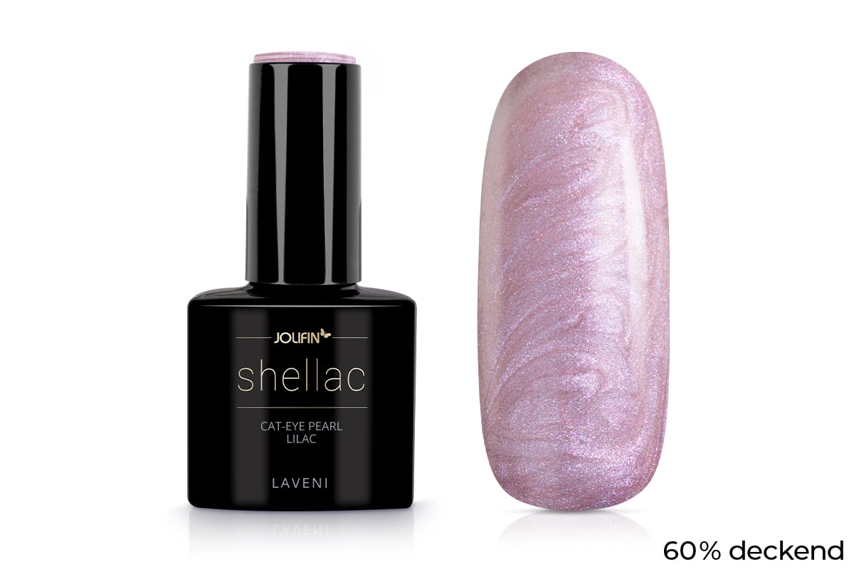 Jolifin LAVENI Shellac - Cat-Eye pearl lilac 10ml