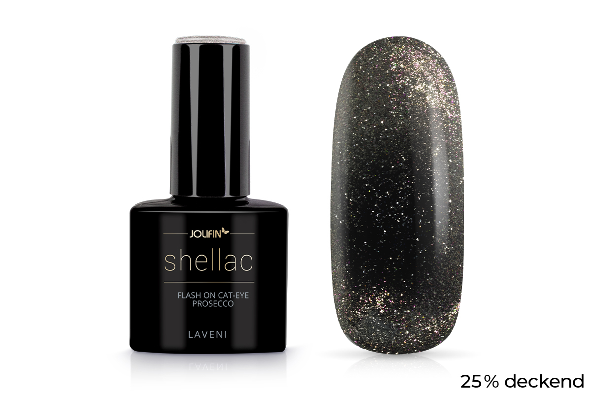 Jolifin LAVENI Shellac - FlashOn Cat-Eye prosecco 10ml