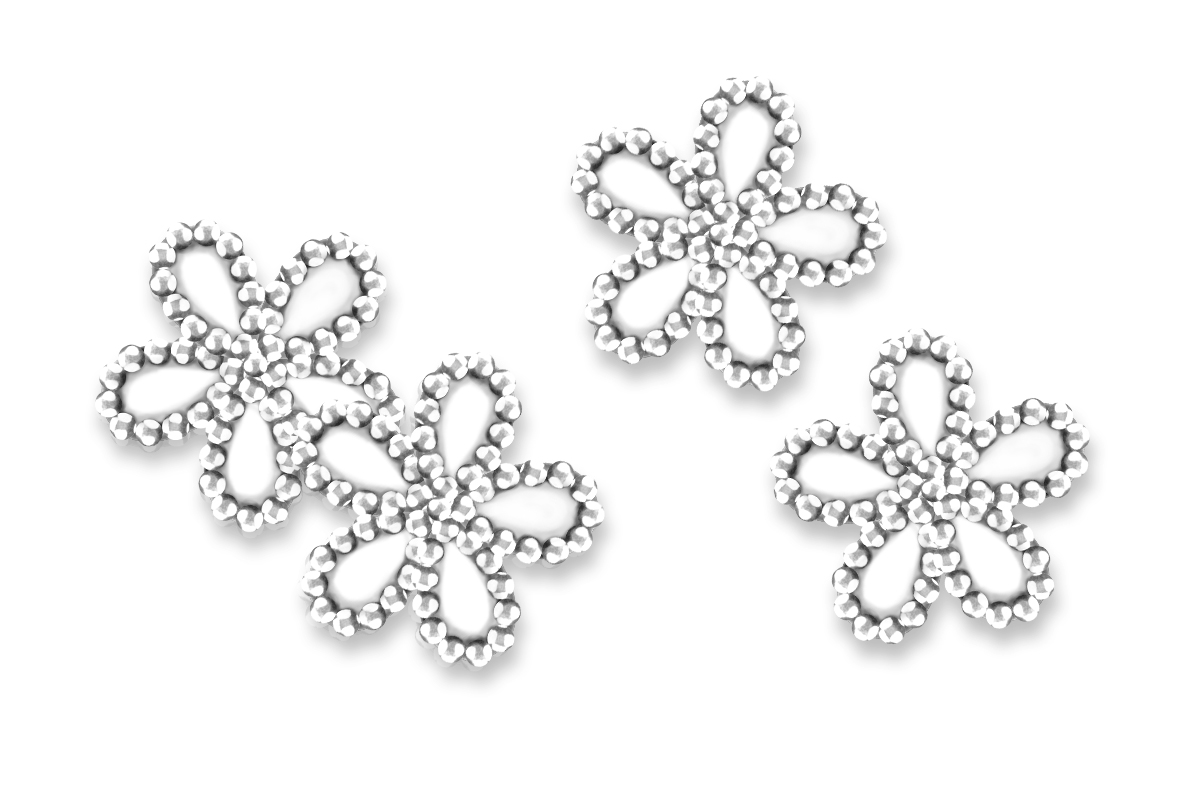 Jolifin Overlay Flowers small silver