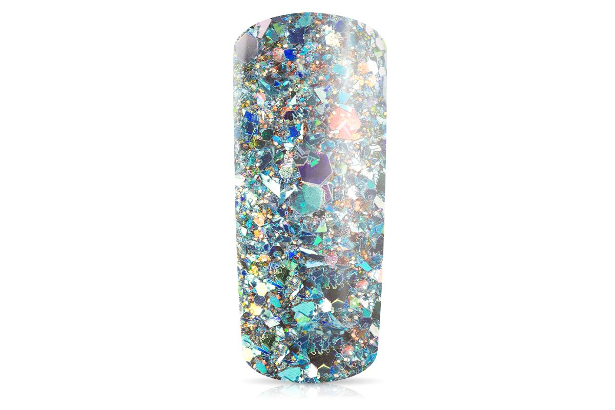 Jolifin Hexagon Glittermix silver-turquoise