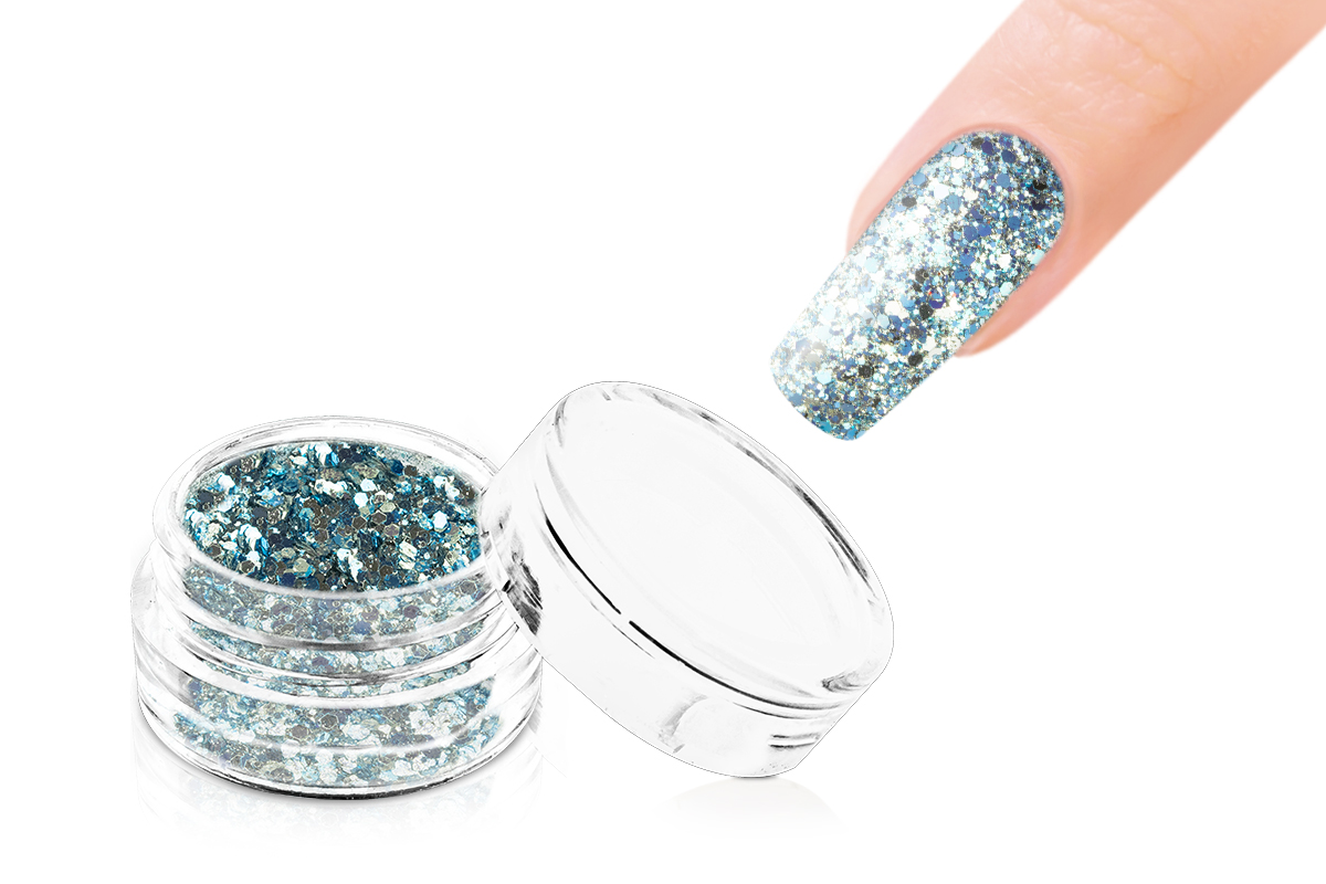 Jolifin LAVENI Glitterpuder Silver Glam - blue