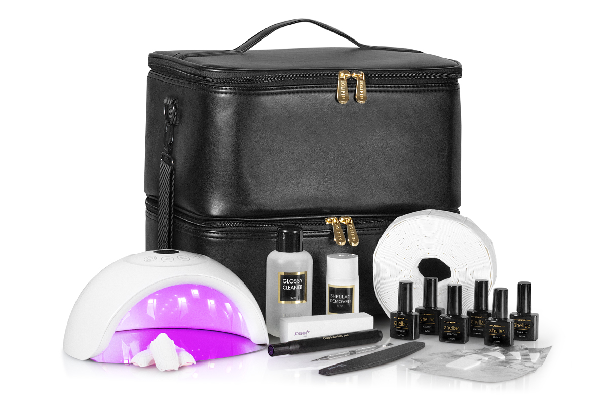 Jolifin LAVENI Shellac Starter-Set - M - Luna Gerät & Aufbewahrungstasche