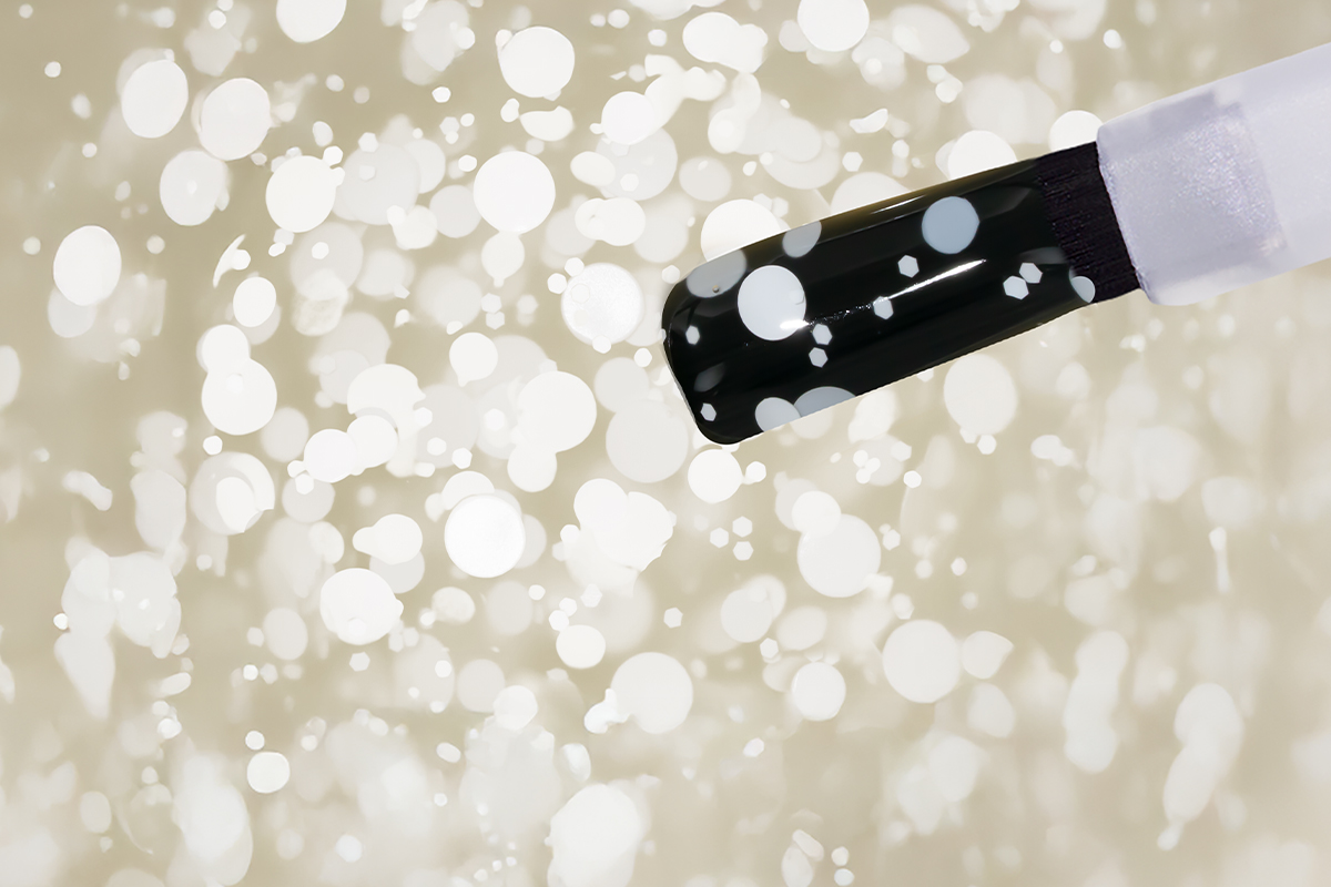 Jolifin LAVENI Shellac - Top-Coat super matt white dots 10ml