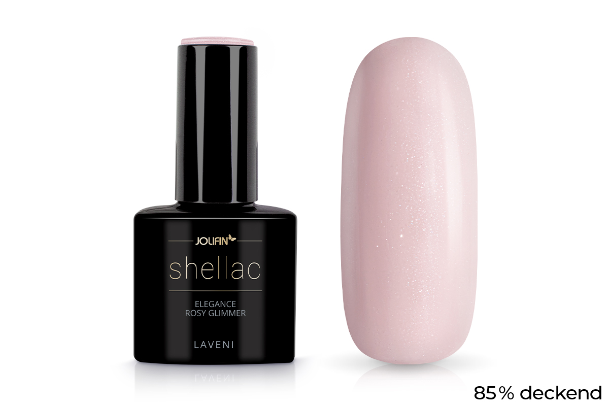 Jolifin LAVENI Shellac - elegance rosy Glimmer 10ml