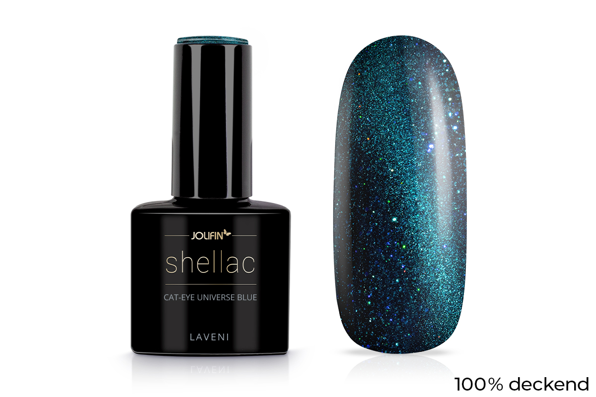 Jolifin LAVENI Shellac - Cat-Eye universe blue 10ml